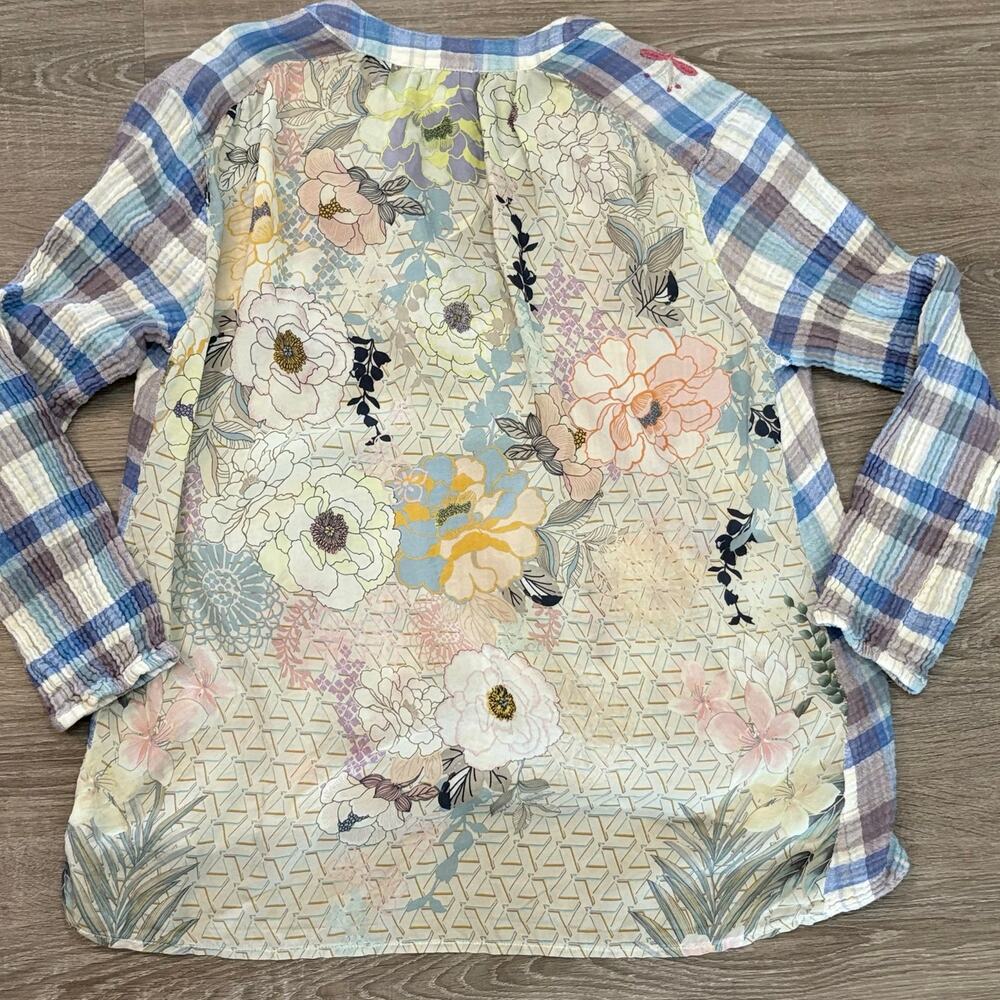 Johnny Was Workshop Viviana Effortless Silk Scarf Blouse Tunic Top Sz S  Boho - Picture 10 of 13